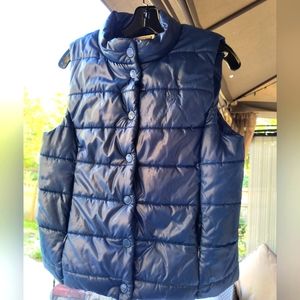 Converse One Star Shiny Blue Puffer Vest, Large